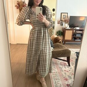 Plaid Long Sleeve Dress